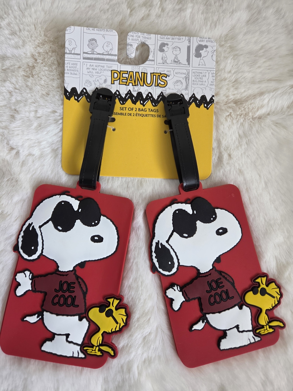 Peanuts Joe Cool Red Kids Bag Tags - Set of 2